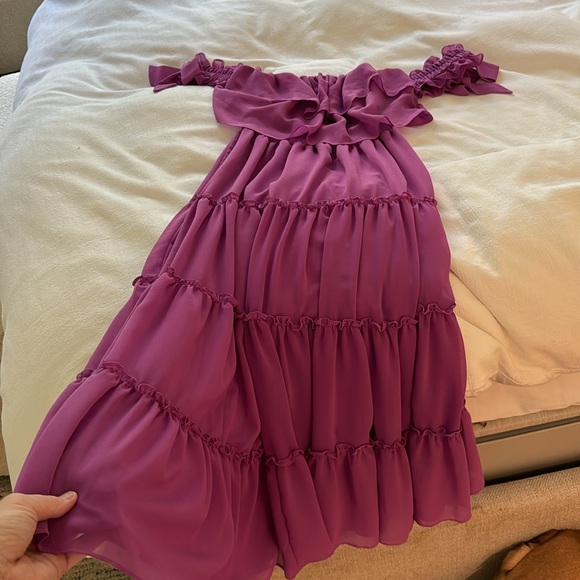 MISA Los Angeles Purple Tiered Dress - Picture 3 of 4